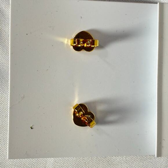 NWT Kate Spade New York Gold-Tone Pink/Purple Mixed-Stone Crystal Stud Earrings - Picture 3 of 4